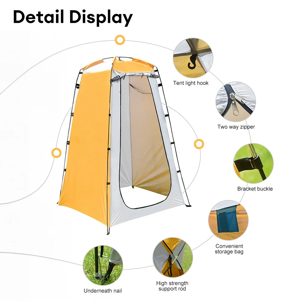 Portable Privacy Shower Tent Outdoor Waterproof Changing Room Shelter for Camping Hiking Folding Beach Toilet Shower Bathroom