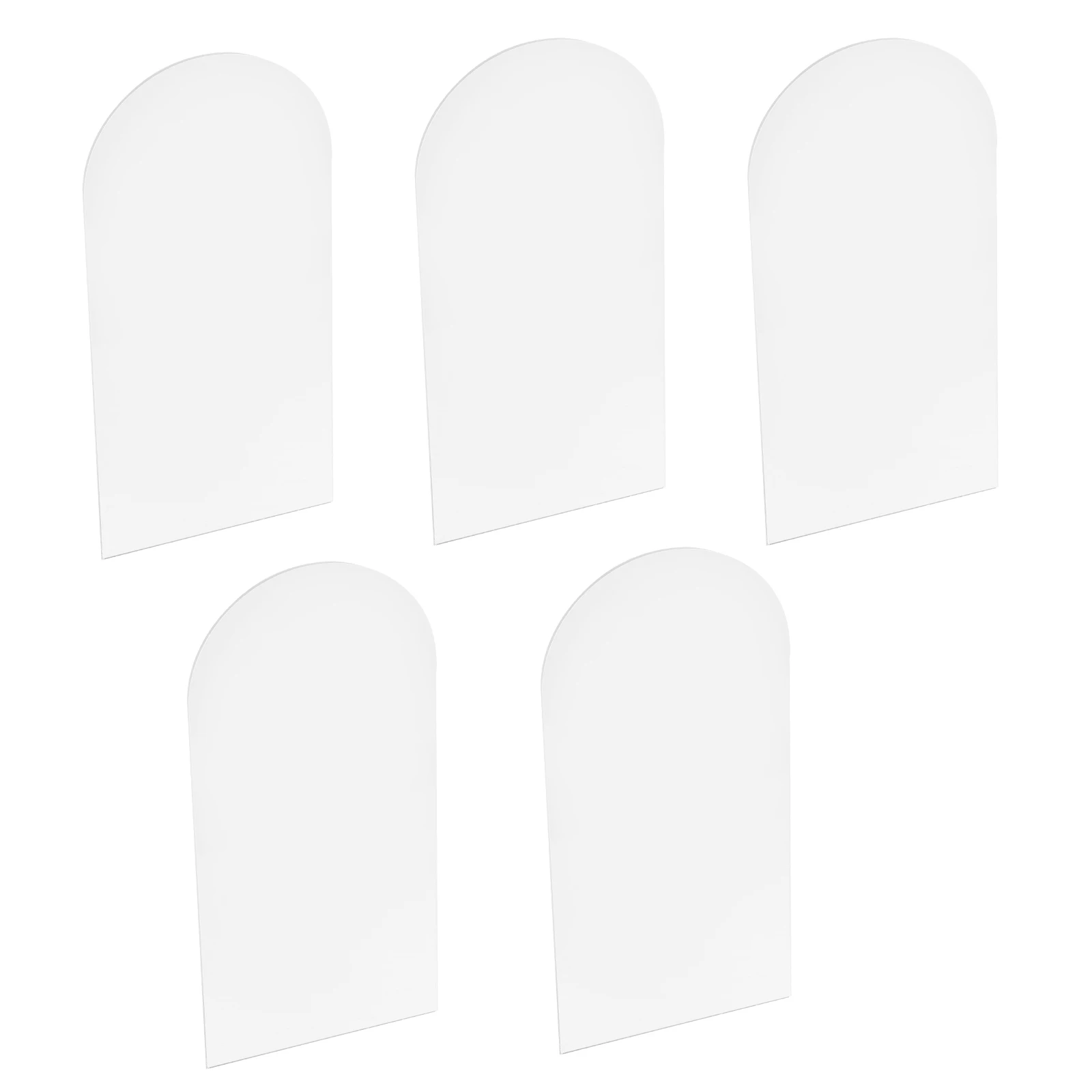 Accesorios de espejo acrílico DIY, 5 uds., arco plateado de 2mm, hoja decorativa de 10x20cm para suministro de espejo de mesa de dormitorio para el hogar