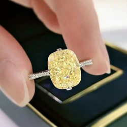 Nature 3ct Topaz Diamond Ring 100% Real 925 sterling silver Party Wedding band Rings for Women Bridal Engagement Jewelry Gift