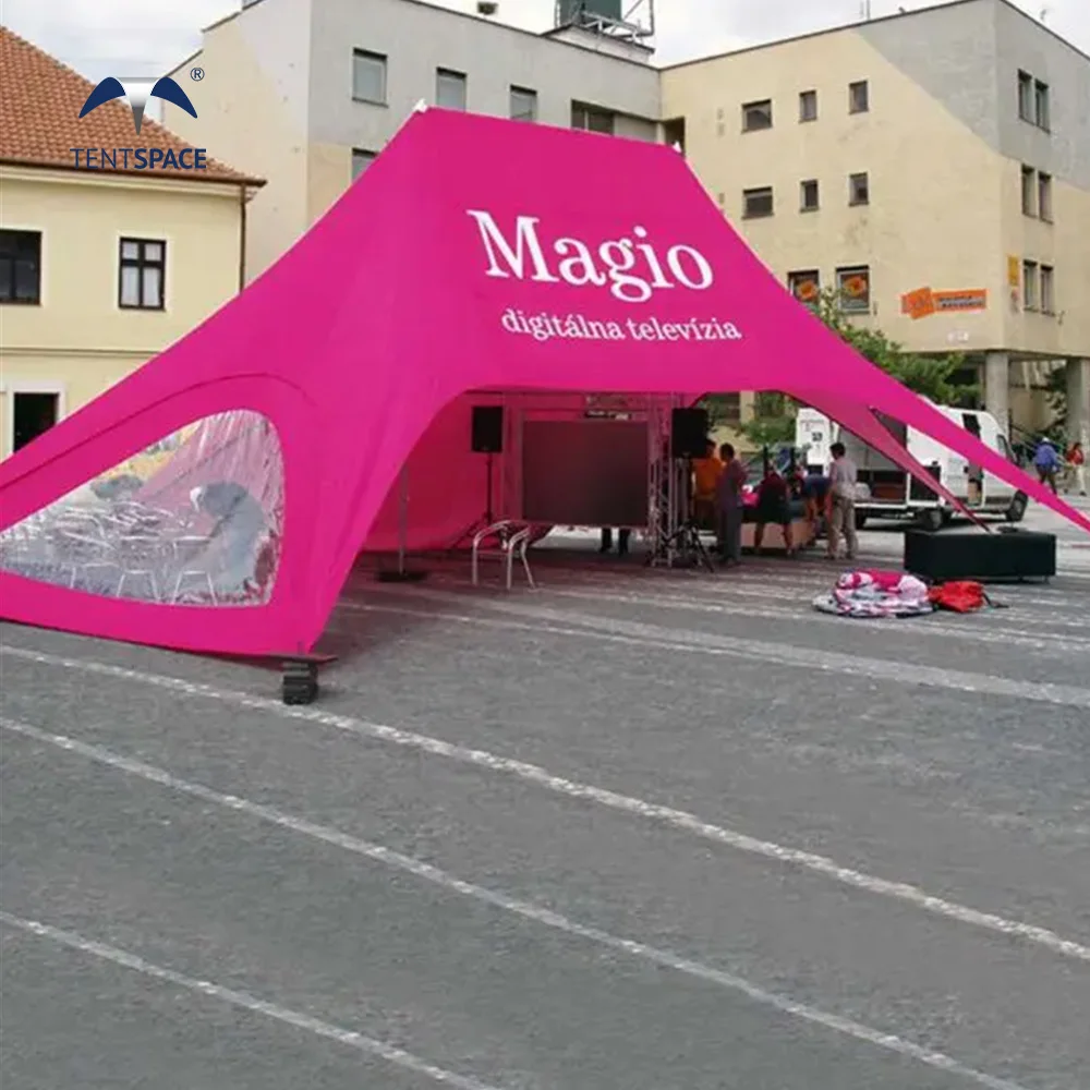 

Large Star Luxury Hotel Star Tent With PVC Window Wall Anti Uv Outdoor Canopy Tent Heat Transfer Print Tent For Outdoor Event