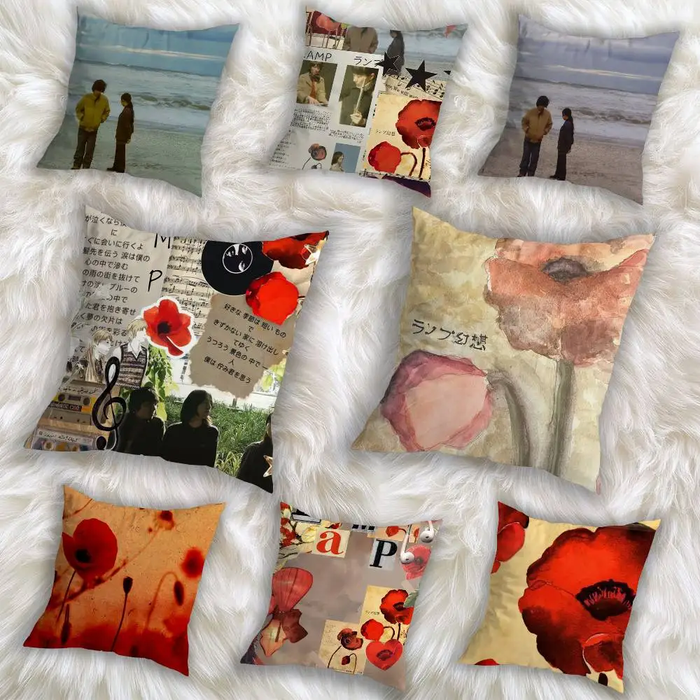 

Lamp Genso 2026 Band Pillow Case Square Double-Sided Printing Short Plush Sofa Cushion Cover Bedroom Bedside Pillow