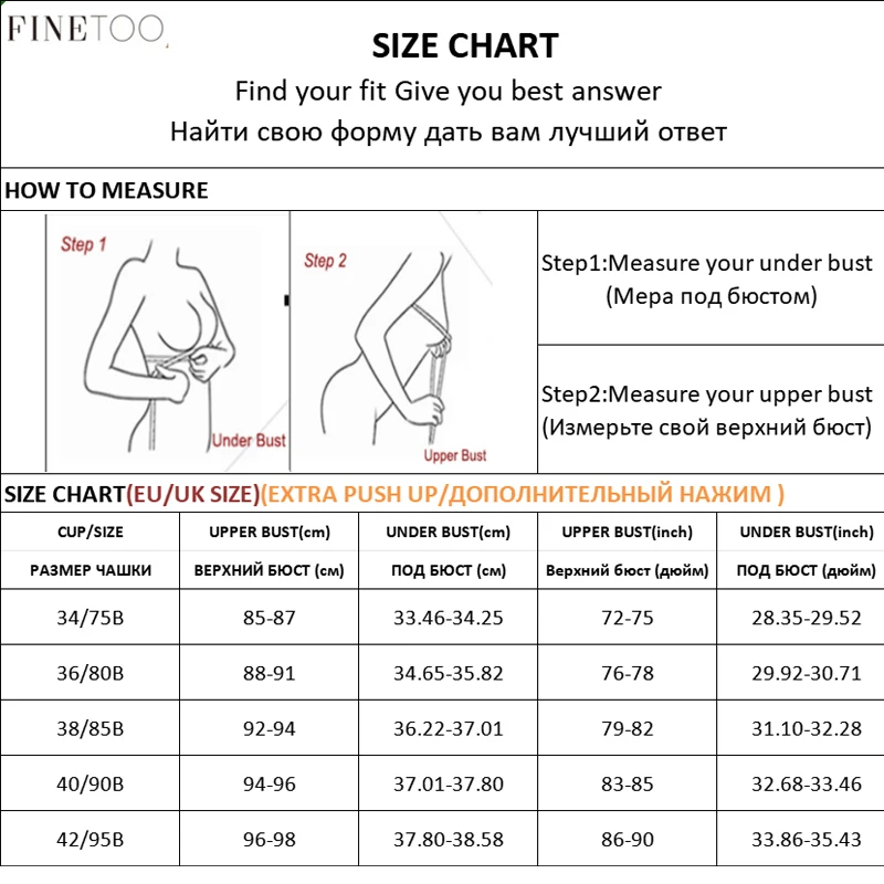 FINETOO 1Pcs Lace Bras For Women Deep V Bra Wireless Underwear Push Up Bra Female Breathable Brassiere Ladies Triangle Cup Bra