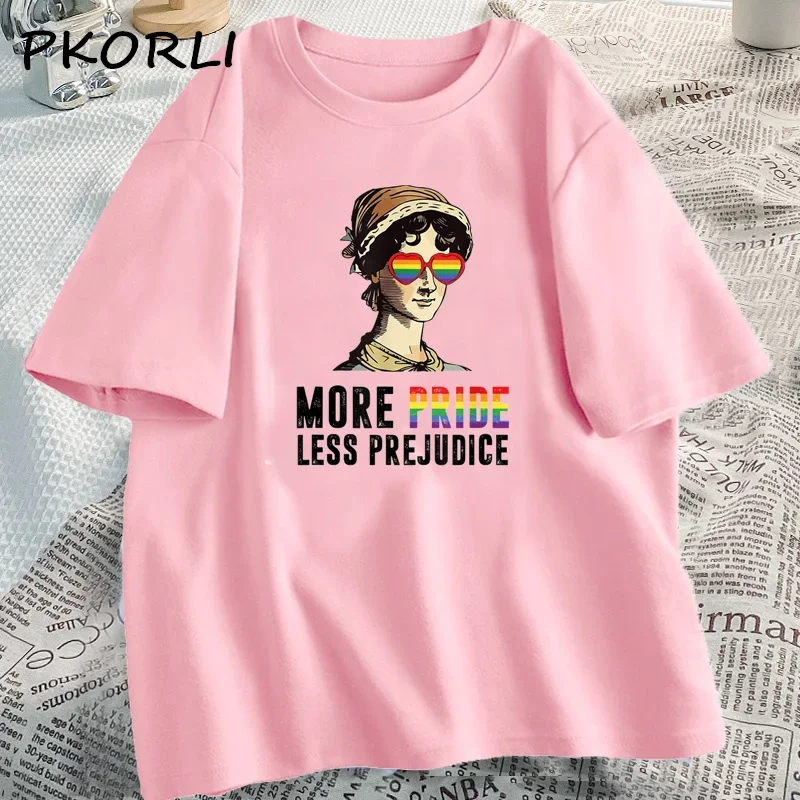 More Pride Less Prejudice T-shirt Women Lgbt Pride T Shirt Gay Proud Ally Pride Month Ba Kind Tees Csual Cotton O Neck Tops