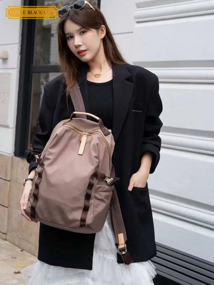 

Рюкзак для женщин, повседневный, для офиса, путешествий, модный, однотонный, водонепроницаемый, большой вместимости, женская сумка-тоут, на плечо