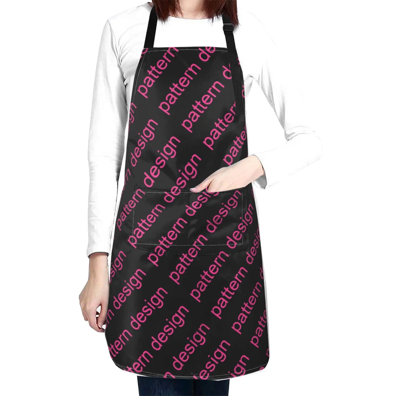 Bulk 30Pcs Custom Print Waterproof Apron Oxford Cloth Oilproof Chef Bibs With Pockets Wholesale Restaurant Cafe Workwear Smock