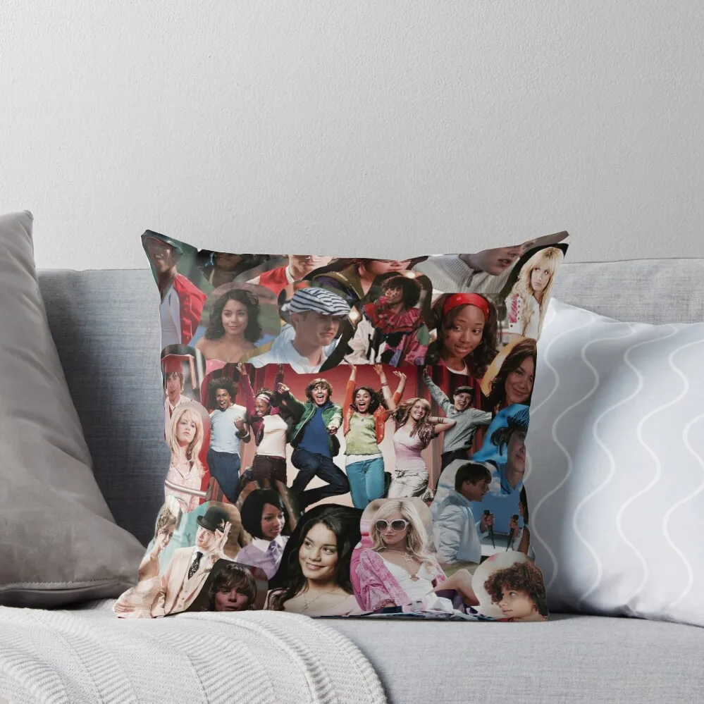 

HSM Collage Throw Pillow anime girl luxury decor Room decorating items Decorative Cushion pillow