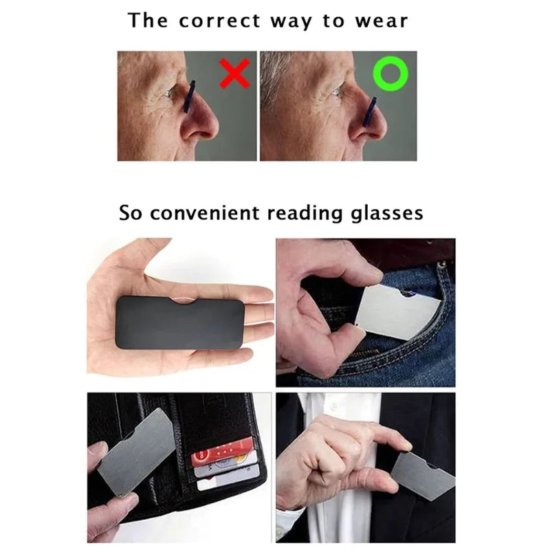 جديد TR90 كليب الأنف جسر نظارات قراءة صغيرة + 1.0 إلى + 3.5 المحمولة طويل النظر نظارات مع حافظة النساء الرجال
