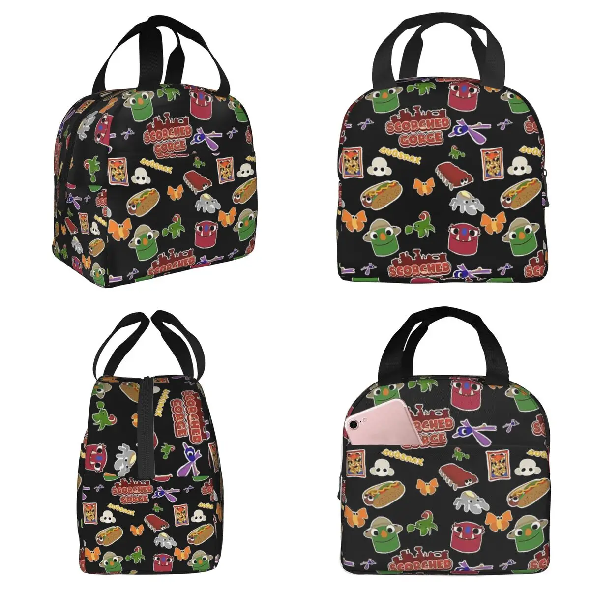 Bugsnax Fan Art Scorched Gorge Insulated Lunch Bag for Women Office Cooler Thermal Food Box Tote Portable Lunch Boxes Container