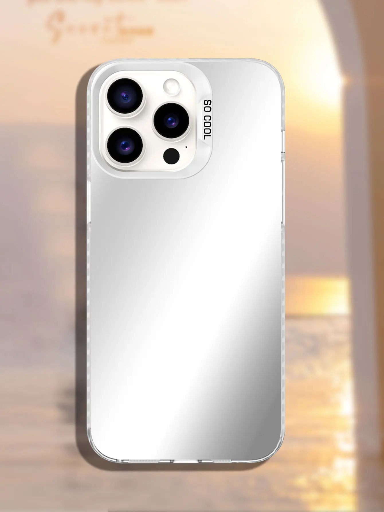 Funda de teléfono plateada de Color blanco, pulsera de cuentas redondas de cristal para iPhone 17 16 15 14 Plus 13 12 11 Pro Max XR X S 7 8 SE, contraportada