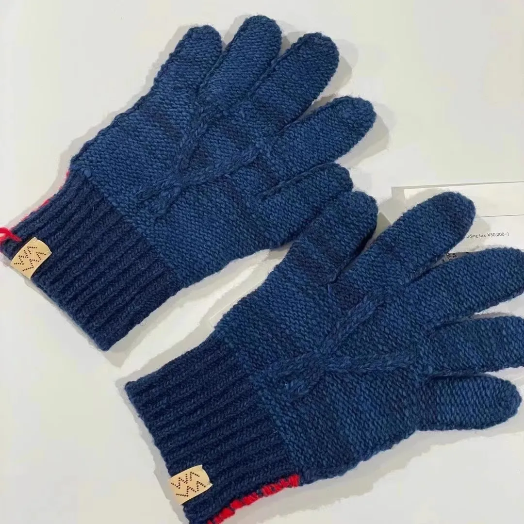 2024 VISVIM KNIT GLOVE Limited Knitted Wool Blue Dyeing Gloves ST24