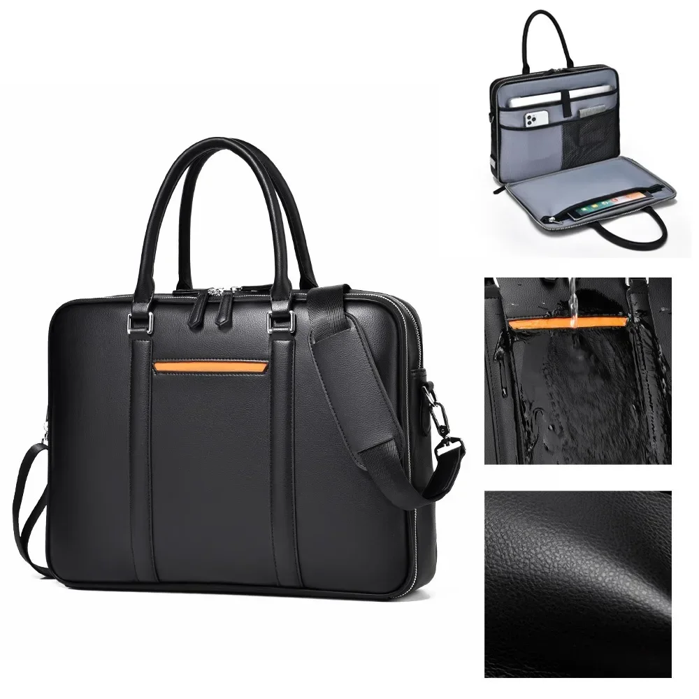 Imagem -03 - Bolsa de Laptop Masculina com Sentido Avançado Bolsa de Negócios de Grande Capacidade Multifuncional à Prova Dágua Computador Escritório Bolsa de Ombro