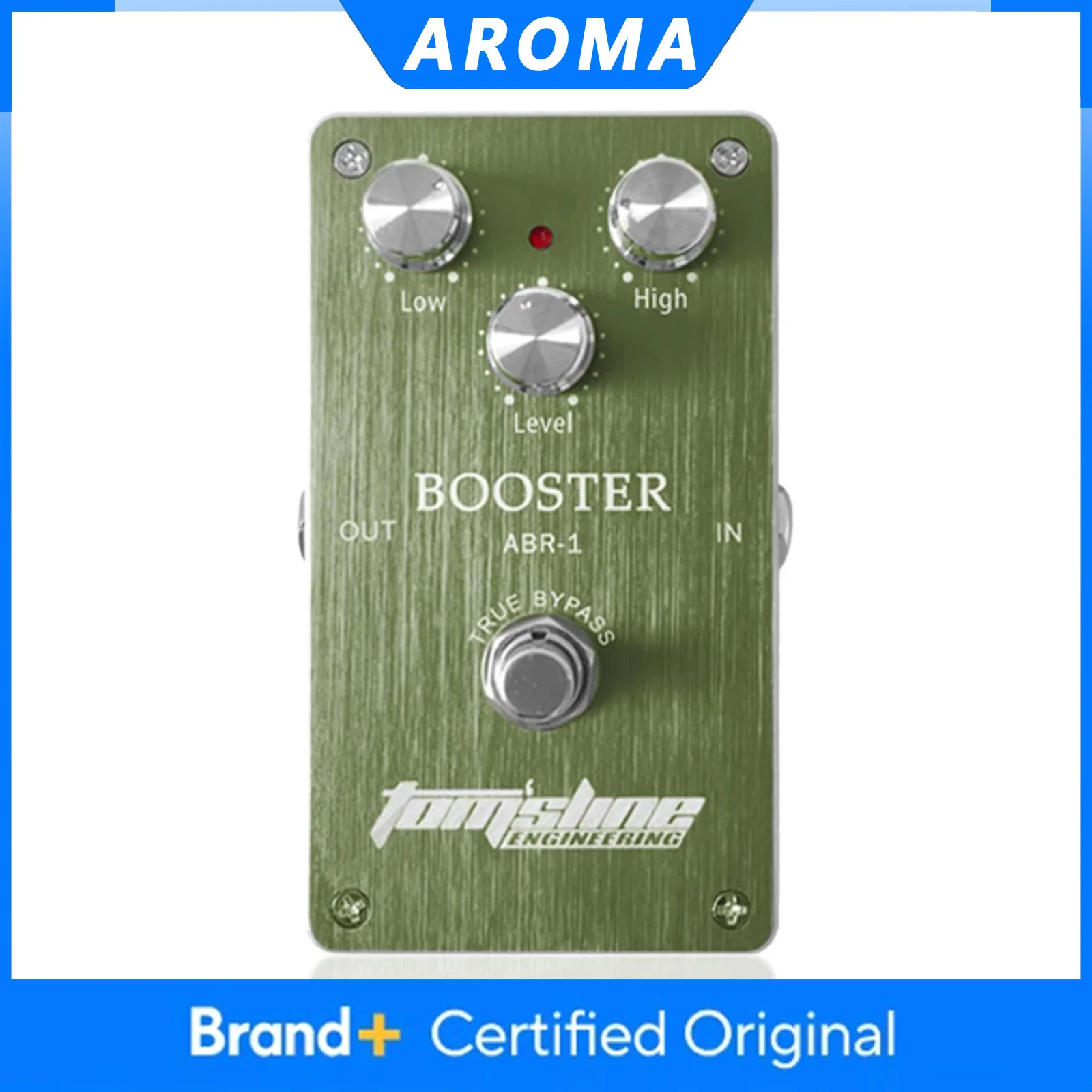 

Электрогитарная педаль эффектов AROMA ABR-1 Booster, True Bypass, корпус из алюминиевого сплава, аксессуары для электрогитары, изысканный дизайн