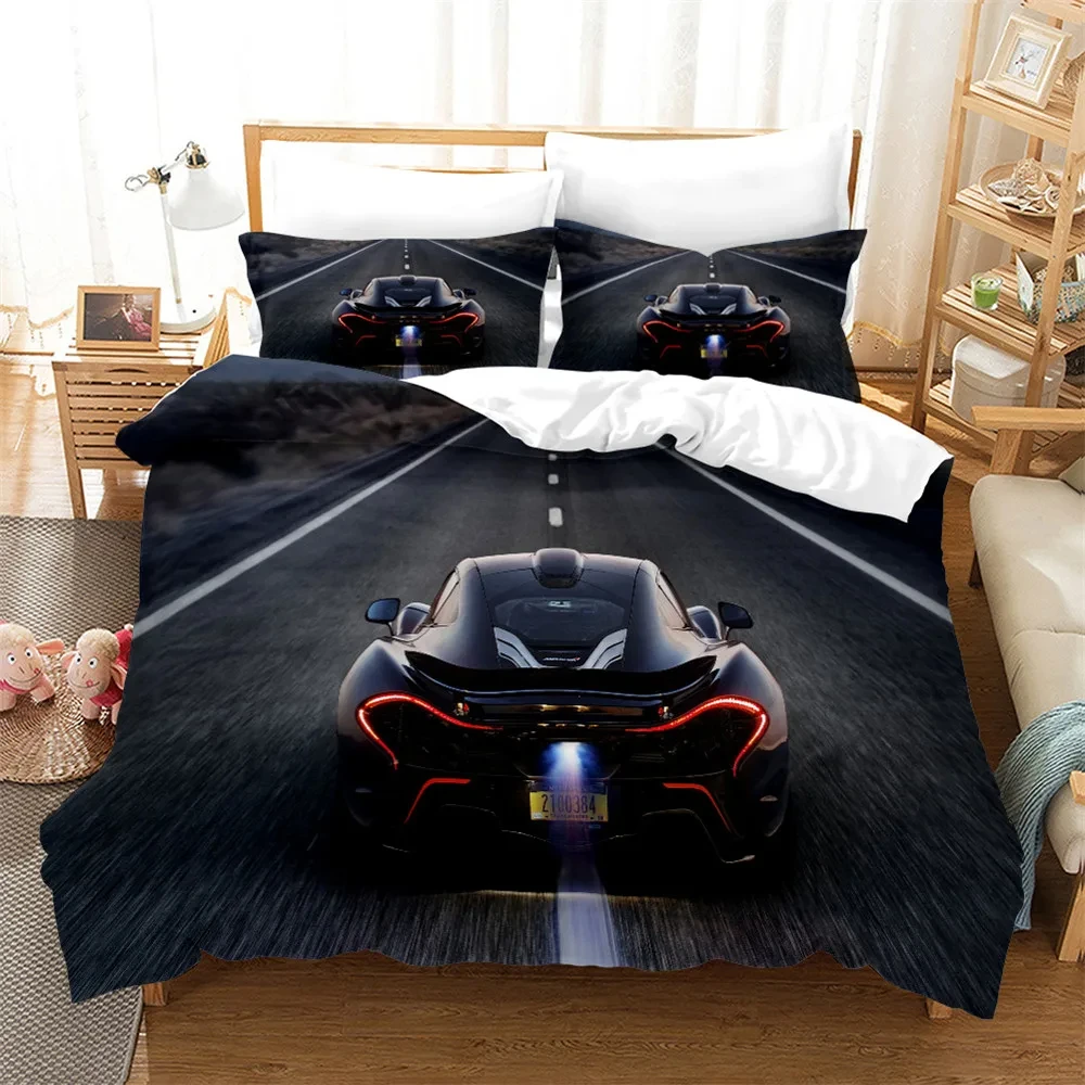 

Sports Car Duvet Cover Sets Race Car Bedding Sets with Pillowcases for Teens Boys Cool Bedroom Decor 3pcs Bedclothes King Size