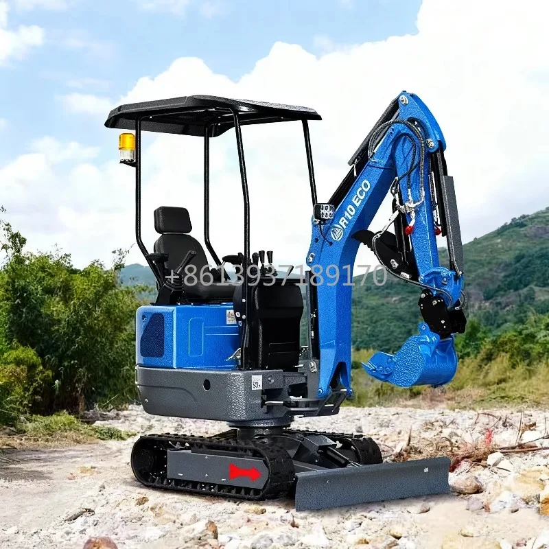Chinese Compact Small Excavator Mini Excavator Crawler Type Farm 1 Ton Small Excavator Orchard Building Foundation