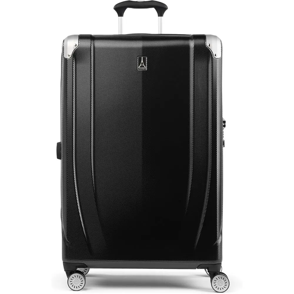 

Expandable Large 28 Inch Hard Shell Suitcase with 8 Spinner Wheels, Lightweight Black