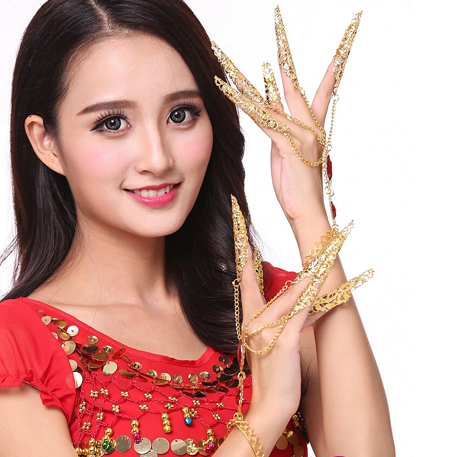 

Браслет, чехол для ногтей, декоративная цепочка для ногтей, украшение для ногтей, косплей, ногти из цинкового сплава, кончик пальца Miss