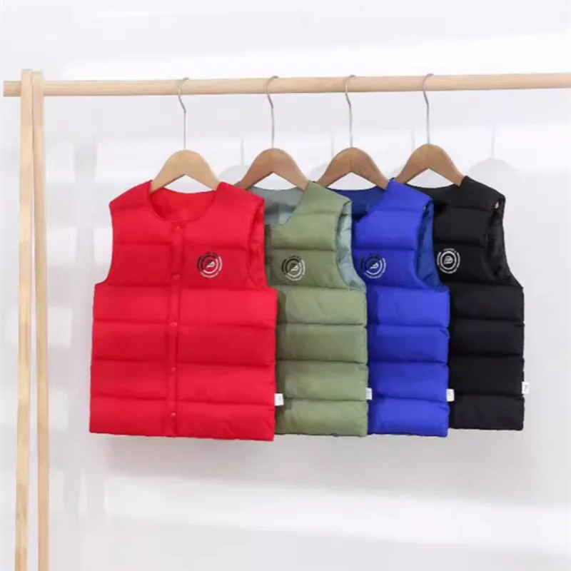 

Boys Vest Baby's Kids Waistcoat Down Jacket 2024 Cool Warm Plus Thicken Winter Autumn Teenagers Windproof Christmas Gift Childre