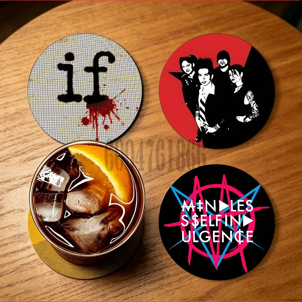 M-Mindless Self Indulgence Heat-Resistant Pine Coasters Lightweight Sturdy for All Drinkware Easy to Clean