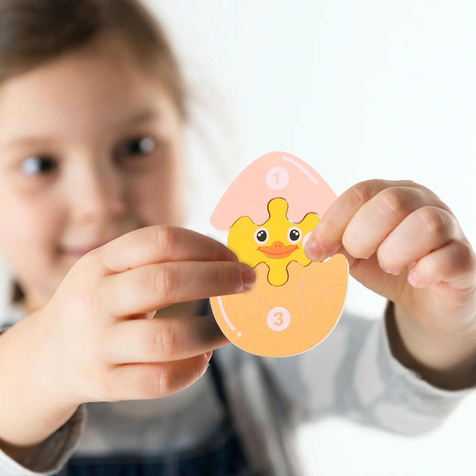 

1Set Duck Growth Puzzle Educational Learning Aid Kindergarten Early Education Cognitive Jigsaw Wooden Puzzle Child Development