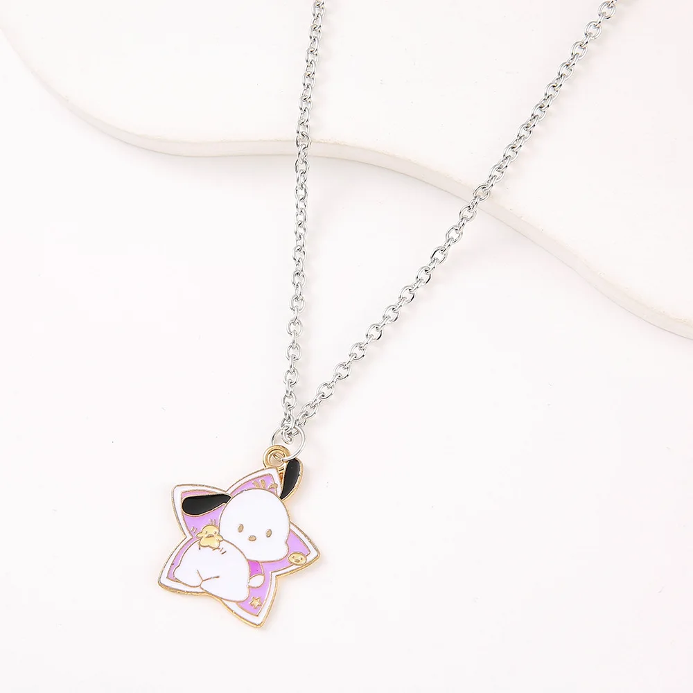 Miniso's personalized cartoon fashionable girl's heart high-end necklace design niche geometric love five-pointed star necklace
