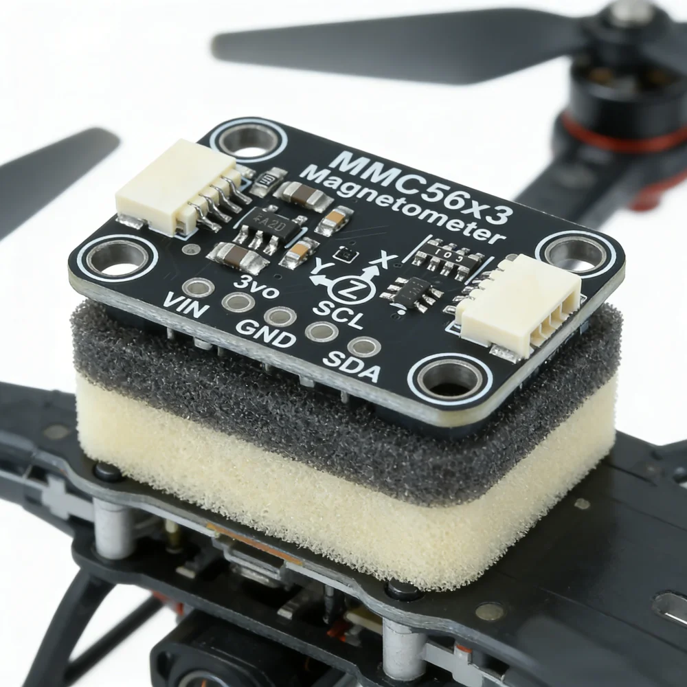 MMC5603 High Precision Three Axis Magnetometer Module Plug and Play Resolution 20Bit Output for Drone Navigation and Positioning