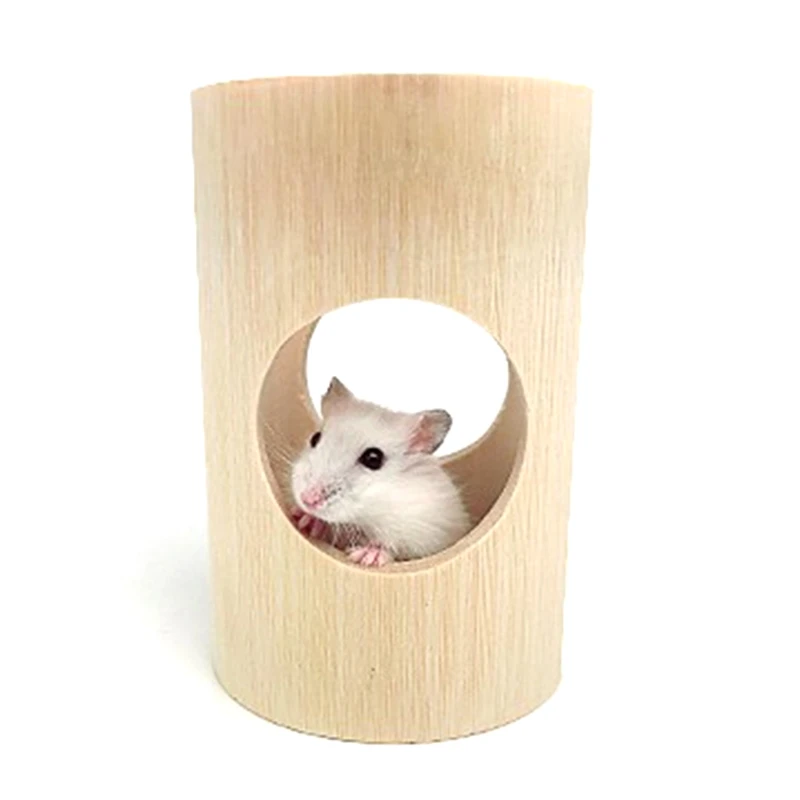 50JC Hamster Chew Natural Tunnel 3 Holes Bamboo Tube for Small Animals