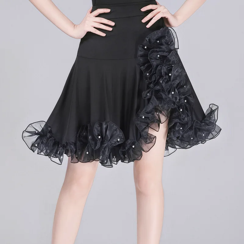 جديد الكبار اللاتينية ملابس رقص قاعة الرقص الحديثة كبير سوينغ تنورة ثلاث خطوات تنورة رقص