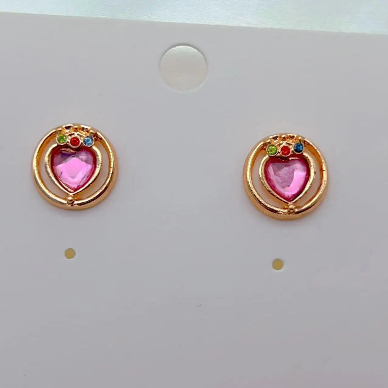 Sailor Moon Anime Peripheral Earrings Moon Hare Girl Heart Earrings Little Rabbit Holy Grail Heart of the Universe Earrings