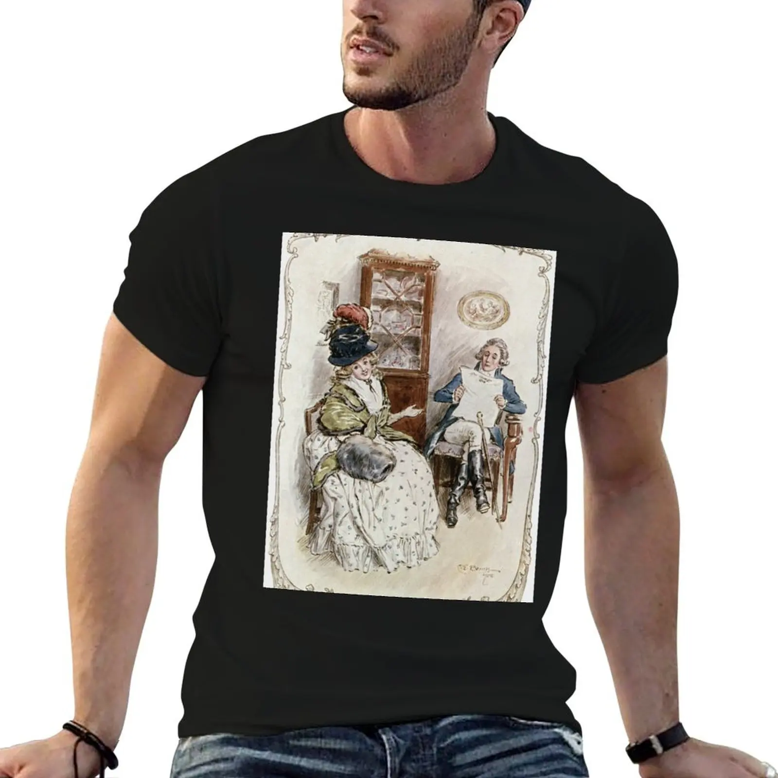 Charles Edmund Brock - Jane Austen Talking To Deaf Ears T-Shirt baggy shirts man t shirt mens clothes