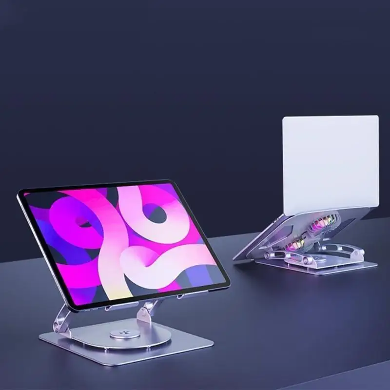 652F 2 Fan Portable Laptop Stand with 360 Degree Swivels Functionality and Height Adjustment from 50mm to 290mm for All Users