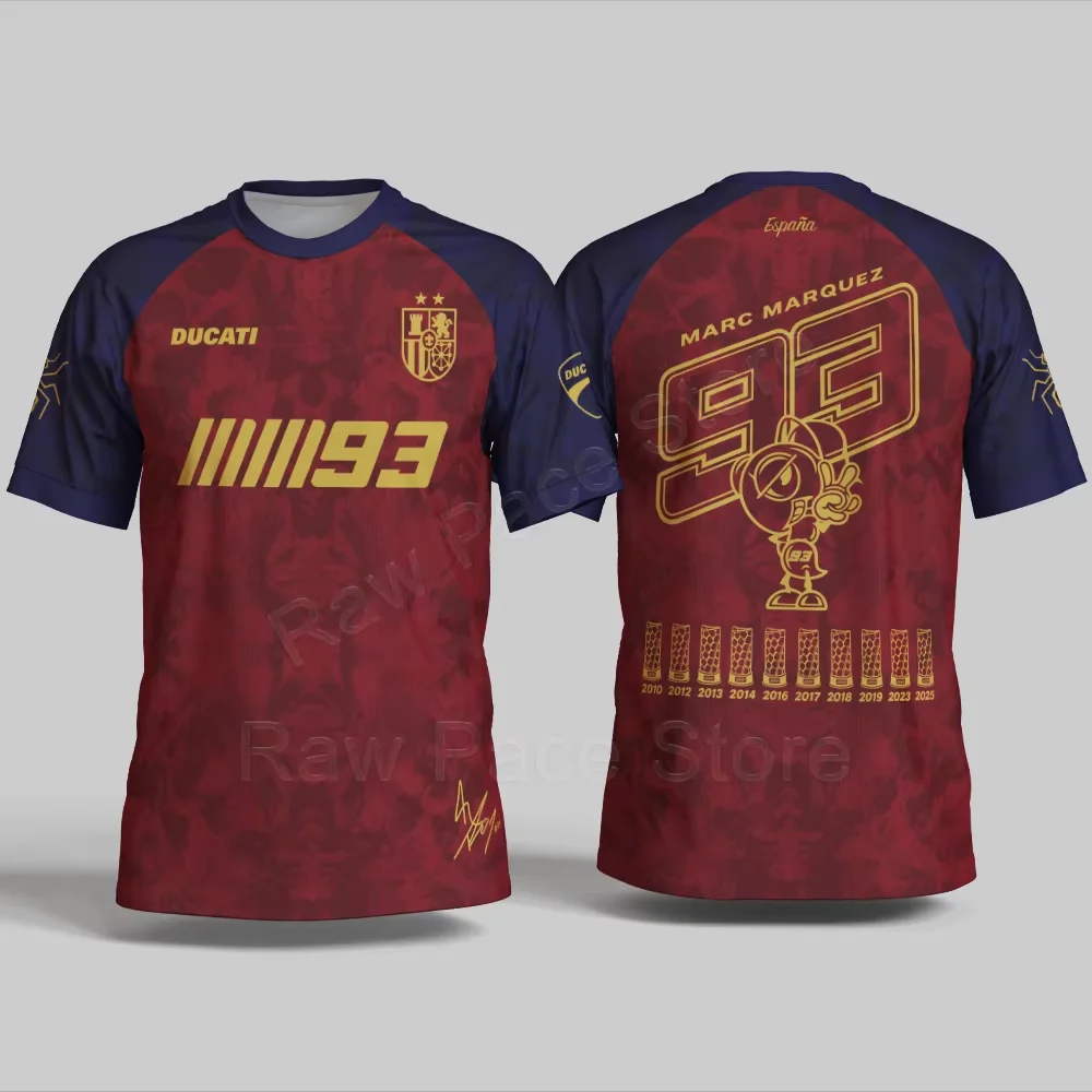 Marc Marquez 93 Spain Special Edition Jersey Men's 3D Print Breathable Casual Sport Tops Motorcycle Fans Football T-Shirts 2026