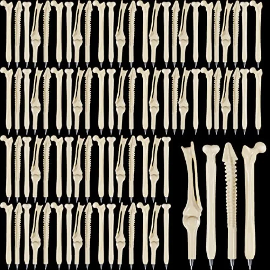 

Набор ручек в форме костей, шариковые ручки-скелеты, оригинальные ручки для медсестер, в индивидуальной упаковке, черные чернила, для врачей и медсестер, оптом