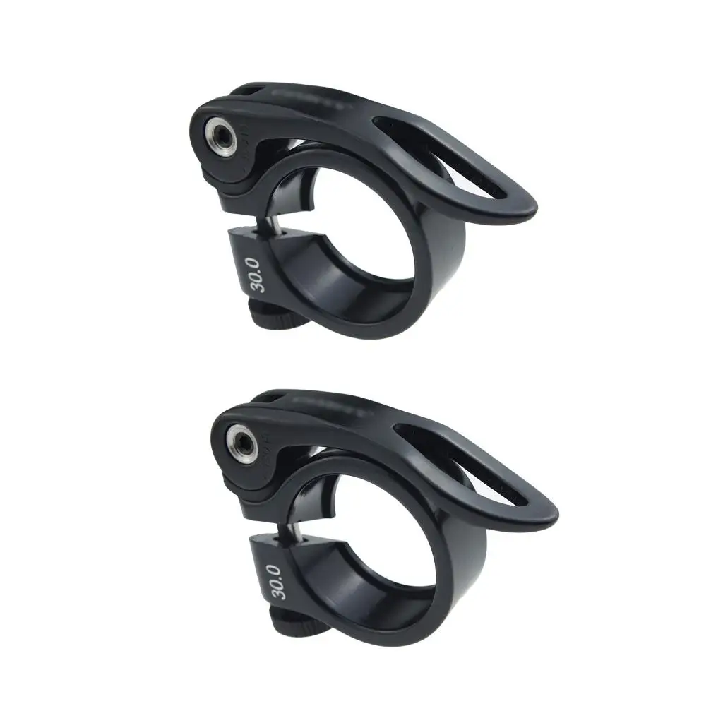 2Pcs Bike Seat Post Clamp 30mm Aluminum Alloy Seat Tube Clip Seatpost for Mountain Tube Bike, Black