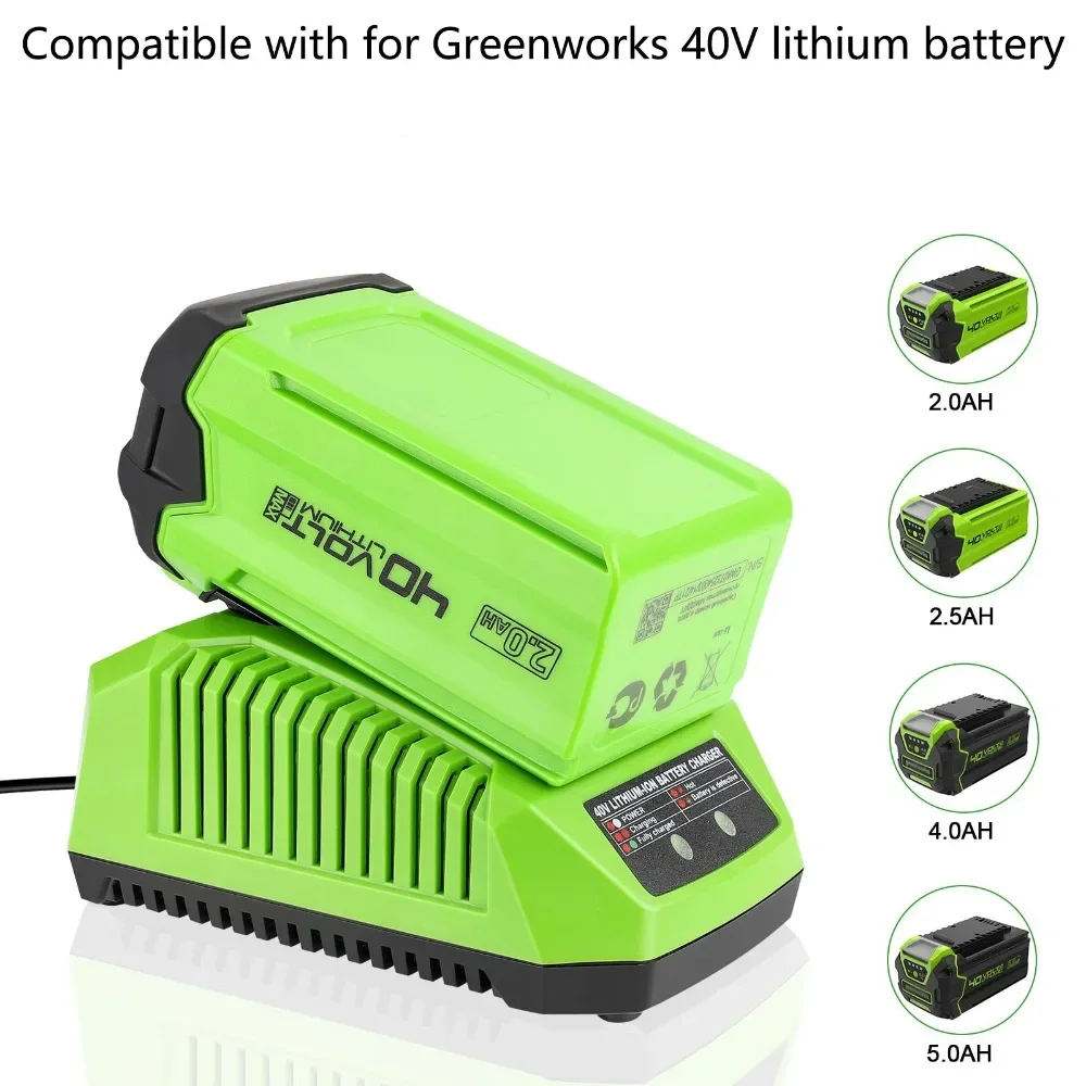 

GLB Battery Charger Rapid Charger Home Charging Compatible with For Greenworks 40V Lithium Batteries 29462 29472 29482 BAF704