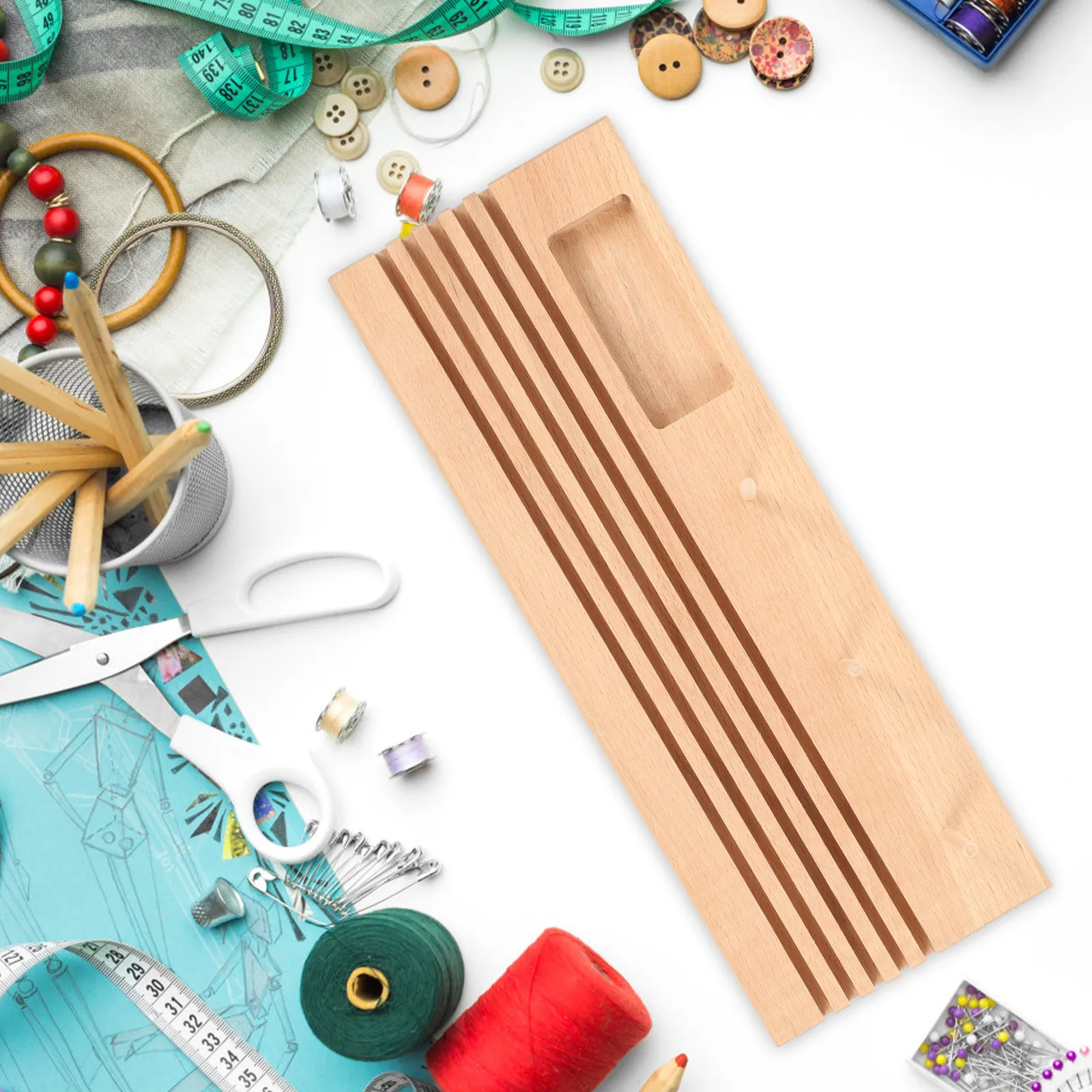 

Деревянная подставка для катушек с нитками для шитья, квилтинга, вышивки крестом, с гладкой поверхностью, органайзер для ниток, для домашнего рукоделия