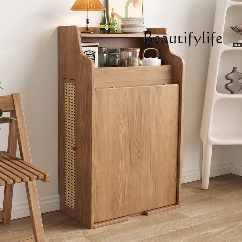 N44 Retractable folding dining table Modern simple household small apartment storage side cabinet Multifunctional dining table S