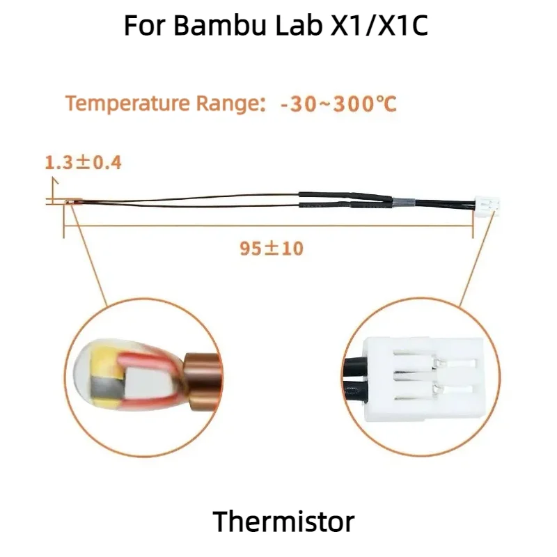 Aksesori Printer 3D Khusus Untuk Bambu Lab P1P/P1S: Pemanas Keramik, Kabel Termistor, Rakitan Hotend