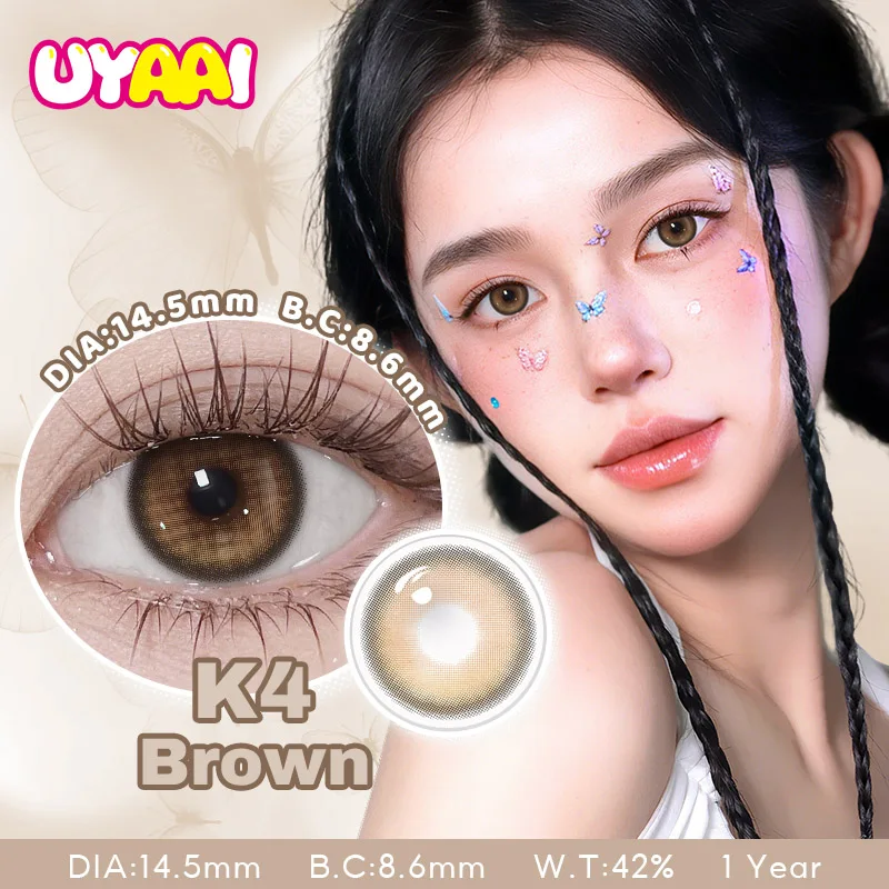 UYAAI Farbe Kontakt Braun Augenfarbe Linsen Make-up Farbige Schüler Frau Make-up Grüne Linse Schwarze Linse Natürlicher Look Frau Zubehör – Detail 13