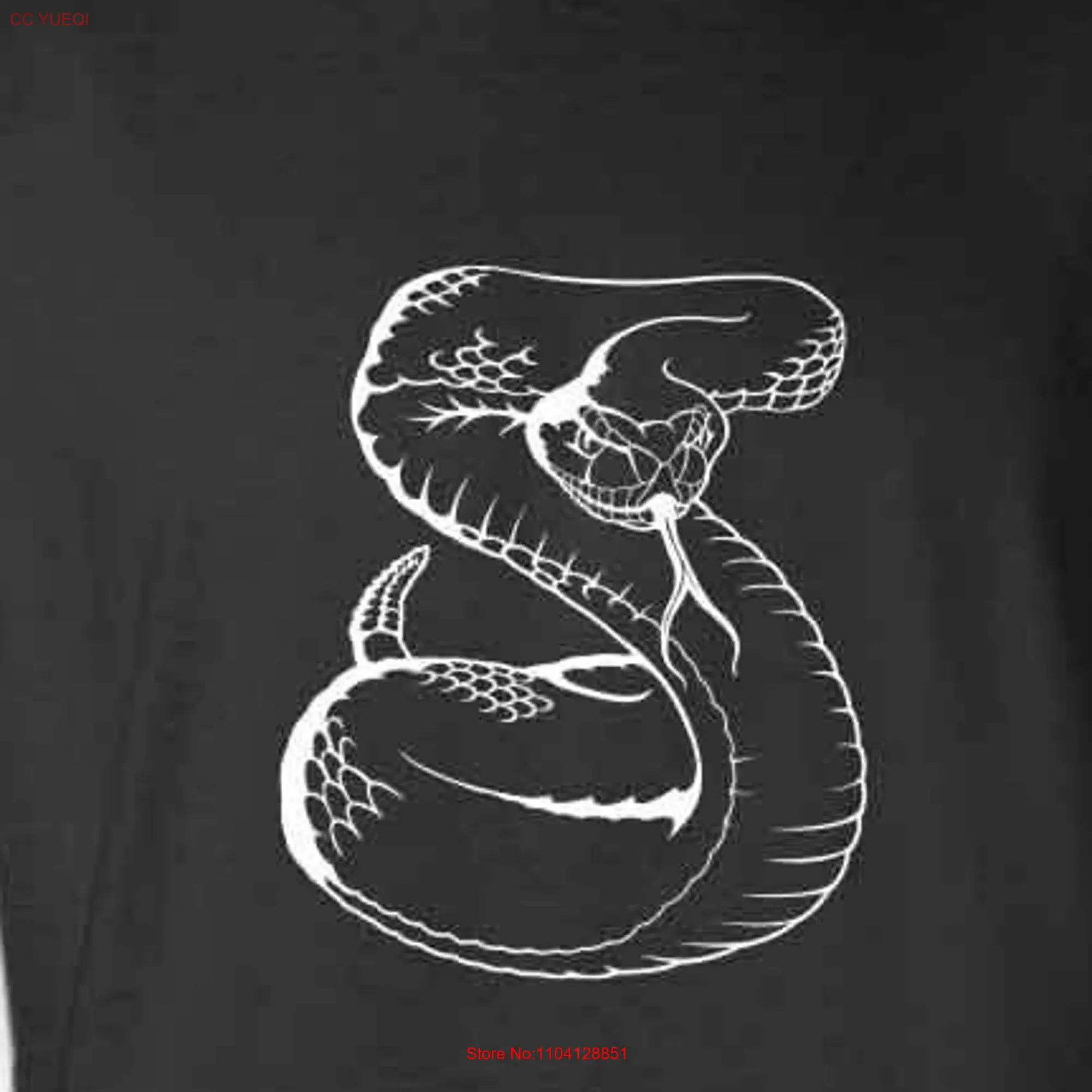 Coiled Rattlesnake with Personalization on Cotton T shirt TBS064 long or short sleeves