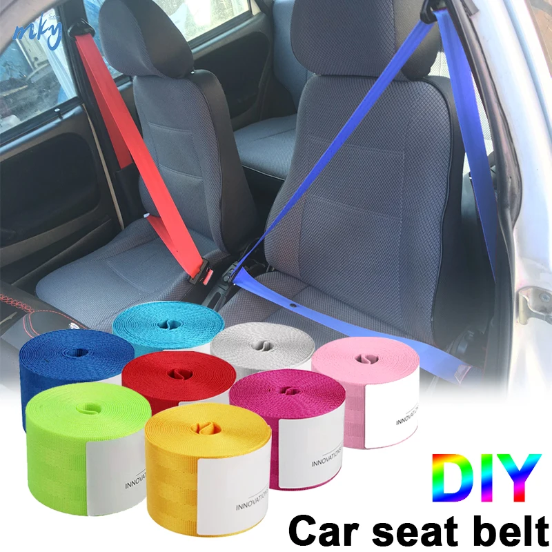 1Set Universal Car Seat Belt DIY Lap-belt Car High-Strength Polyester Seat Safety Belts Multicolor Seat belt Car Accessories