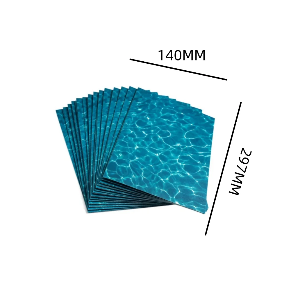 20PCS Water Pattern Sticker Glossy Paper For DIY Architectural Model Sand For Table Landscape River Sea Decoration