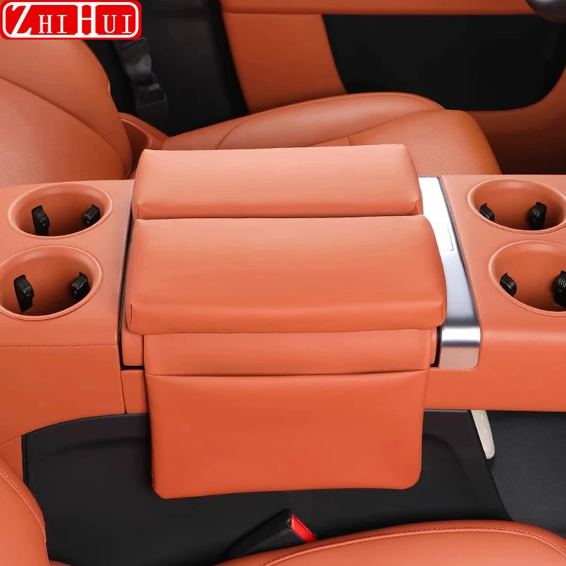 For Li Lixiang L6 L7 L8 L9 Car Styling Armrest Box Height Increase Pad Leather Protective Cover Storage Bag Auto Accessories