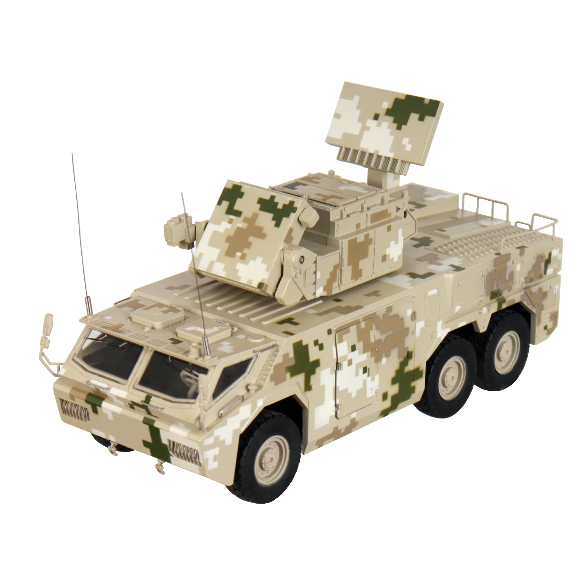 Diecast 1/24 Scale Chinese Army HQ-17A Field Air Defense Fighting Vehicle The Launch Alloy Protective Device Car Model Toy Gift