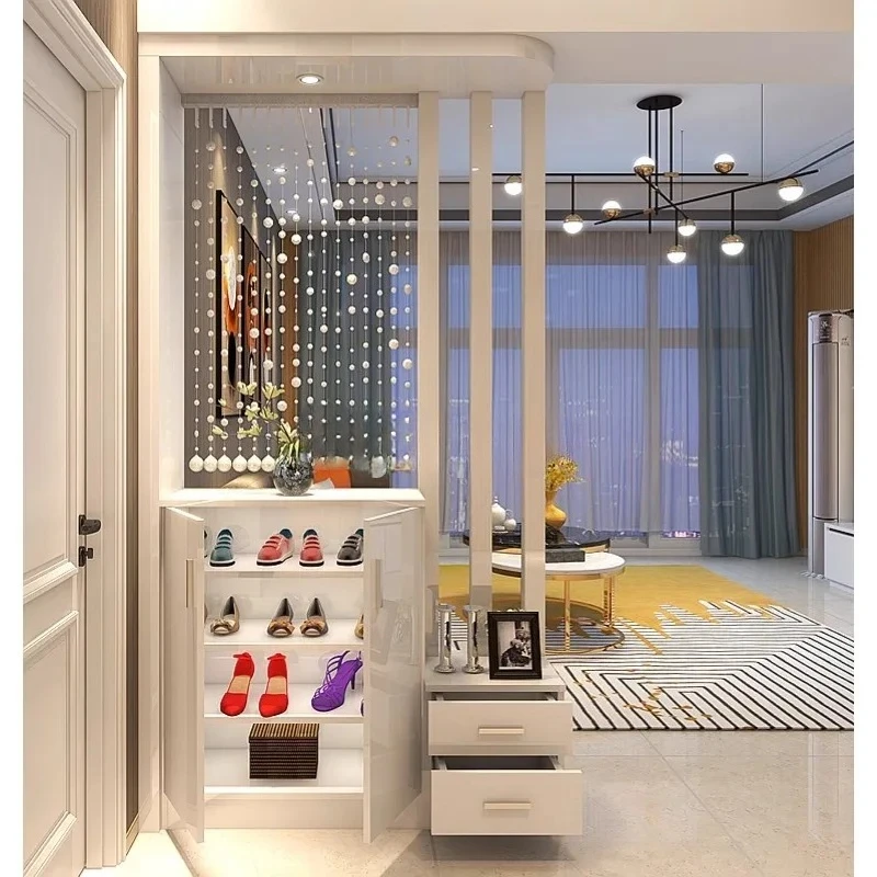 

Feng Shui Door Entrance Screen Partition Cabinet Modern Simple Foyer Decor Locker Living Room Anti-scratch Elegant Easy Clean