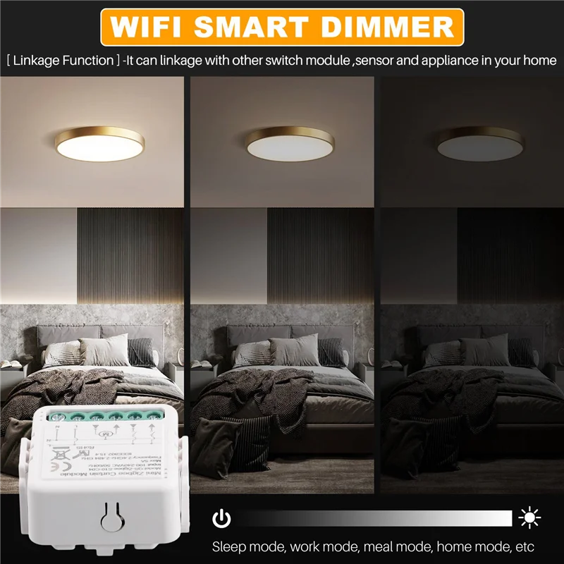 ABUO-2X Zigbee Switch Light Curtain Dimmer Smart MINI Module C04 Control Breaker Curtain Switch Module Zero Fire Smart Switch