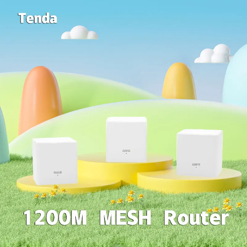 Tenda Nova MW3 Wifi Router AC1200 Dual-Band for Whole Home Wifi Coverage Mesh WiFi System Wireless Bridge, APP Remote Manage