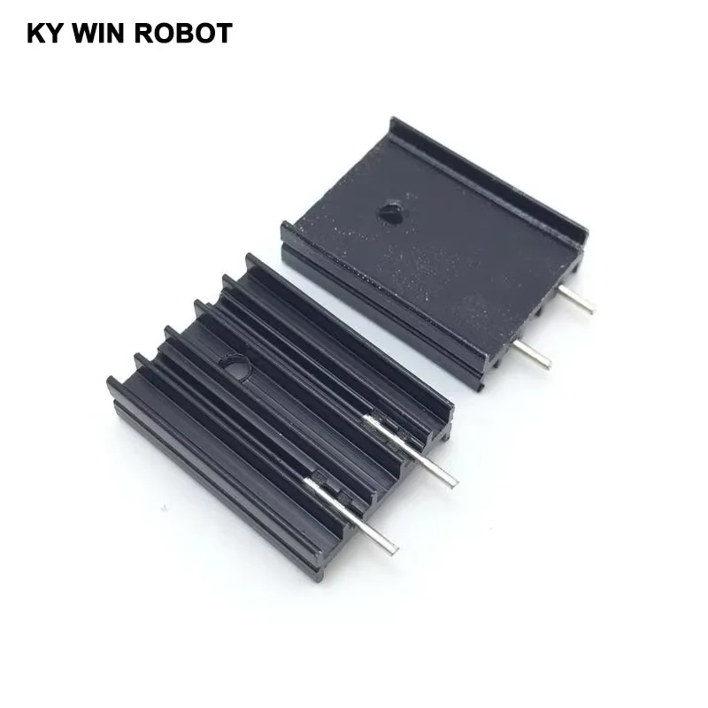 10 Stück 19 x 8 x 25 mm schwarzes Aluminium TO-220 Kühlkörper TO220 Kühlkörper Transistor Kühler TO220 Kühler Kühlung 25 x 8 x 19 mm mit 2 Pin