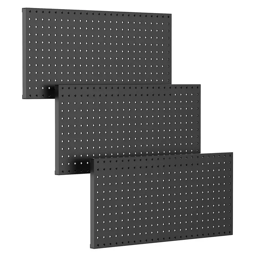

3 PCS Metal Pegboard Panels for Wall Garage Utility Tools Storage Pegboard for Workbench, Shop, Modular Peg Board Tool Organizer