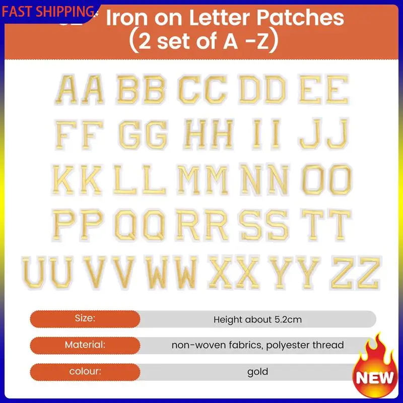 Hot Trend-52Pcs Iron On Letter Patches, Applique Letter Patches, Sew On Letter Embroidered Patches, Alphabet Patches For Clothin