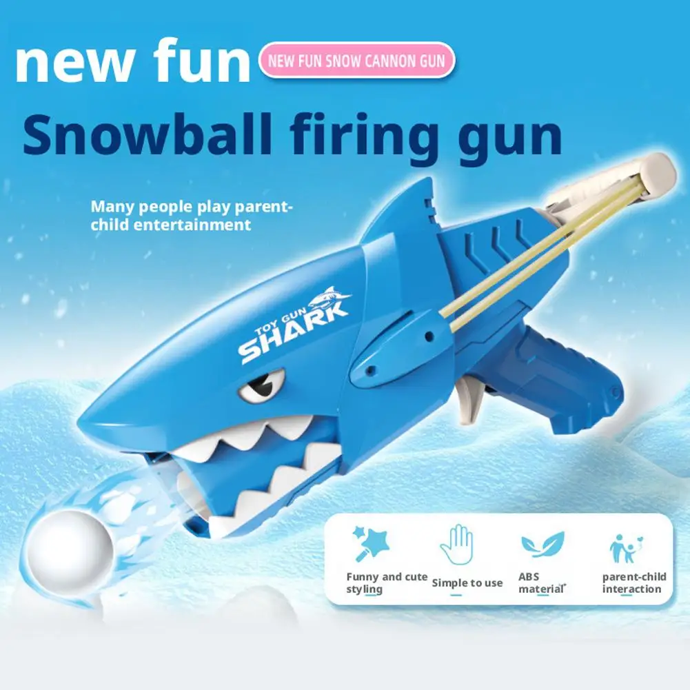 Pistolet requin amusant et facile à utiliser, jouets de neige en plein air pour la famille, combat de boules de neige, jeux de fête d'hiver